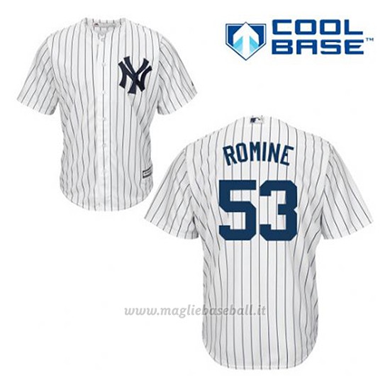 Maglia Baseball Uomo New York Yankees Austin Romine 53 Bianco 1ªCool Base